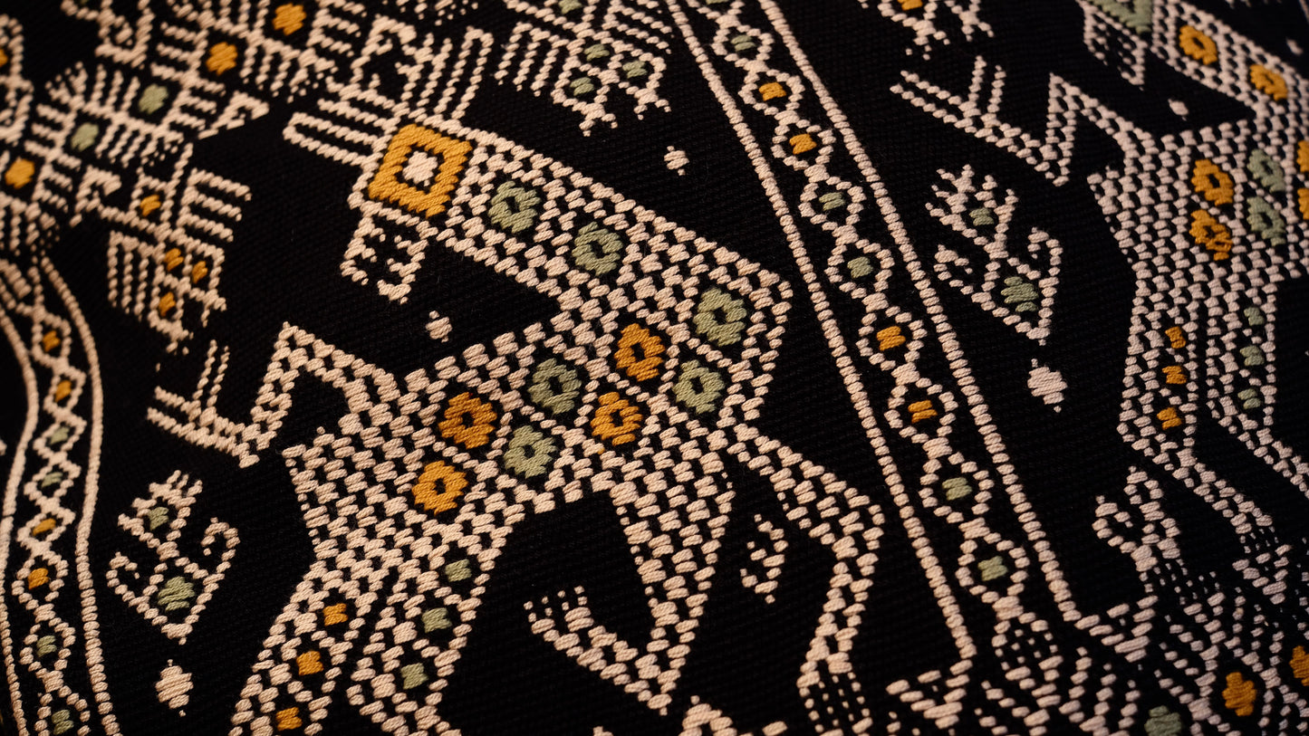 Handwoven Mayan Cushion Cover – Quiché Deer & Bird Embroidery