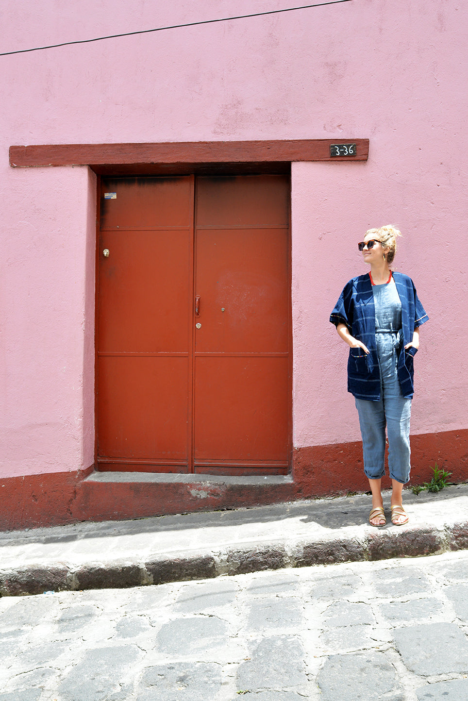 Trama Textiles - Upcycled long kimono - Indigo corte
