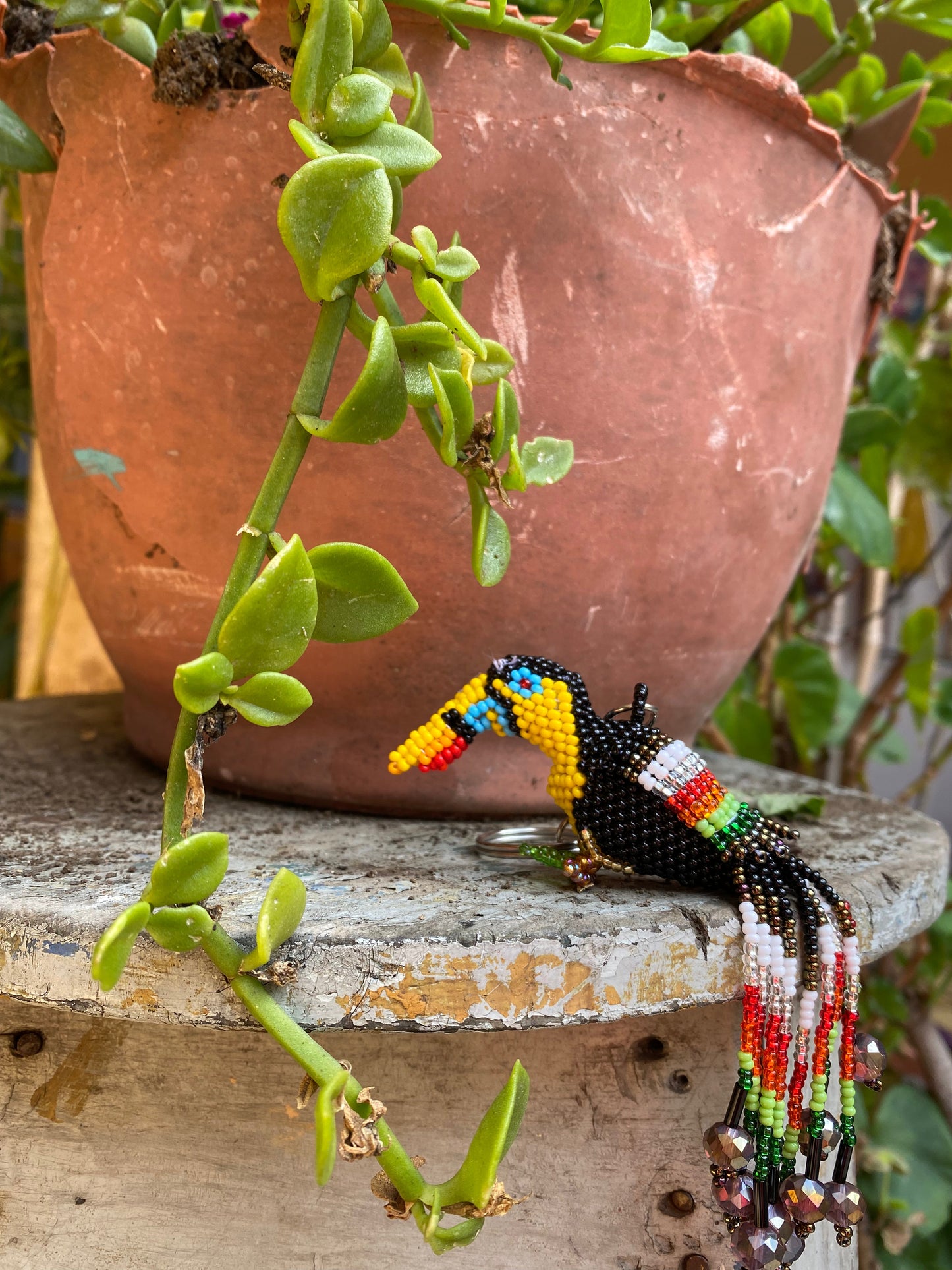 Set di portachiavi con perline fatti a mano – Collezione Tucano dal Lago Atitlán