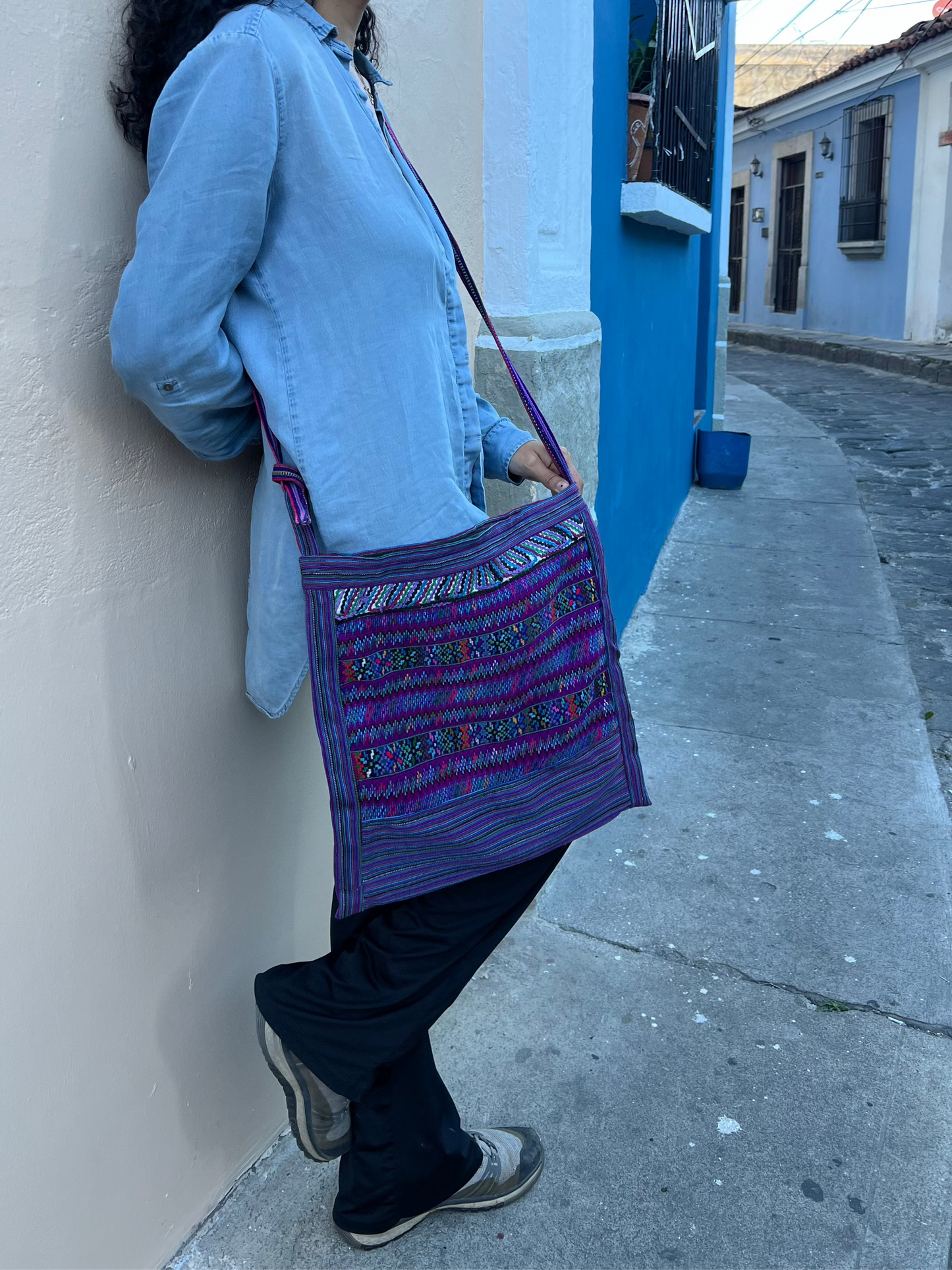 Upcycled Huipil Shoulder Bag (Large) – A Sustainable Celebration of Guatemalan Heritage