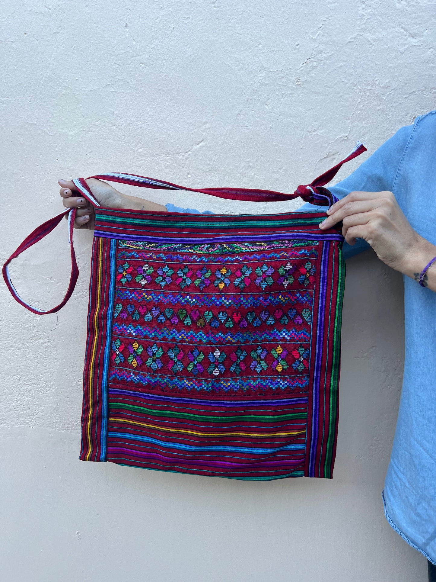 Upcycled Huipil Shoulder Bag (Large) – A Sustainable Celebration of Guatemalan Heritage