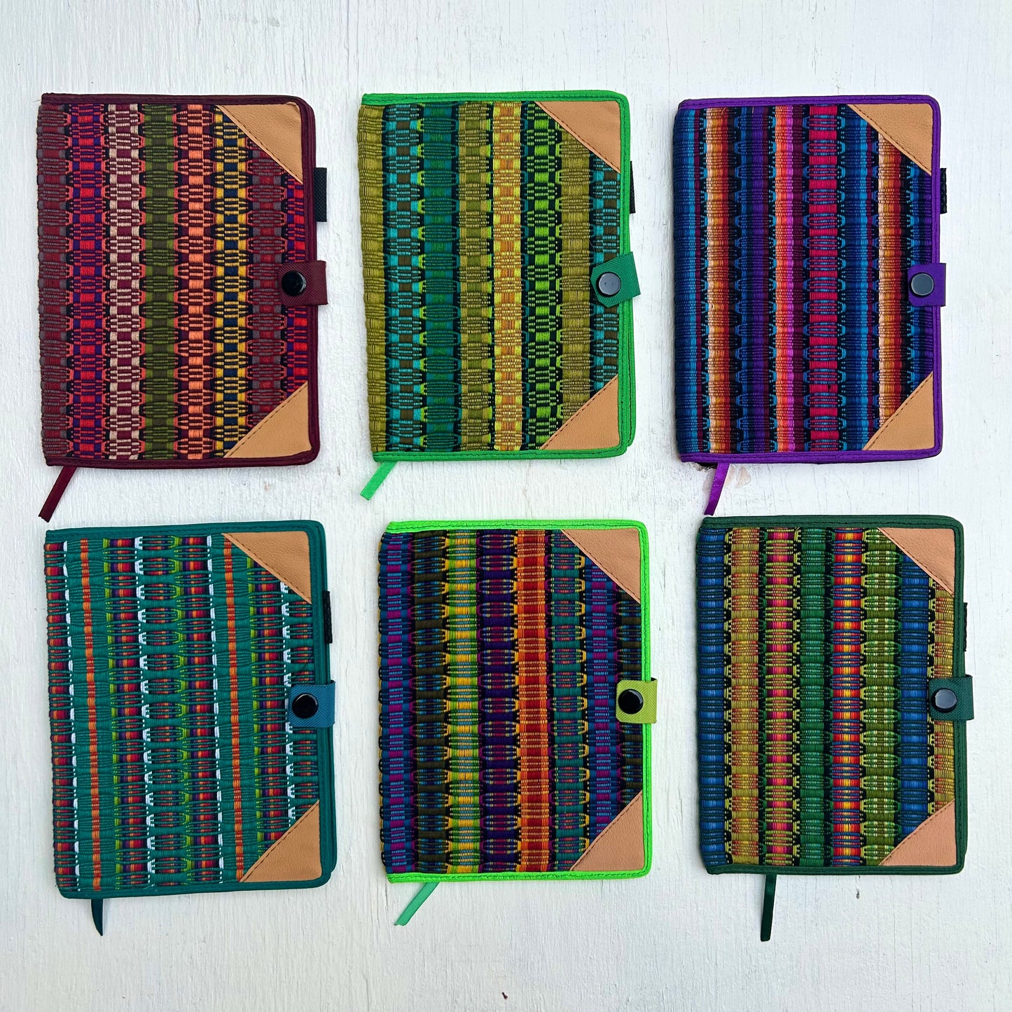 Handwoven Notebook Cover – Traditional Mayan Textile from Sacatepéquez
