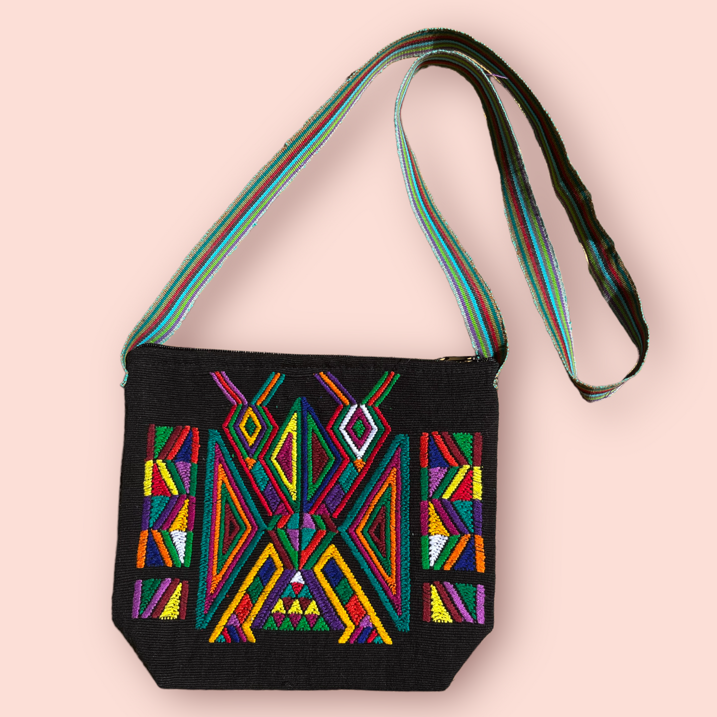 Borsa a tracolla Ixkot tessuta a mano – Tessuto tradizionale Maya di Quiché