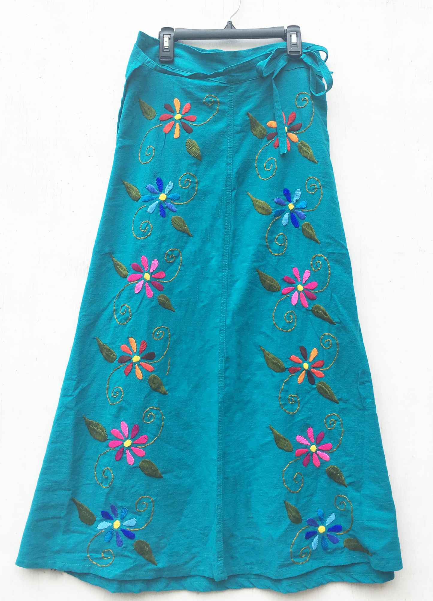 Trama Textiles - Embroidered wrap skirt - Tropical foliage