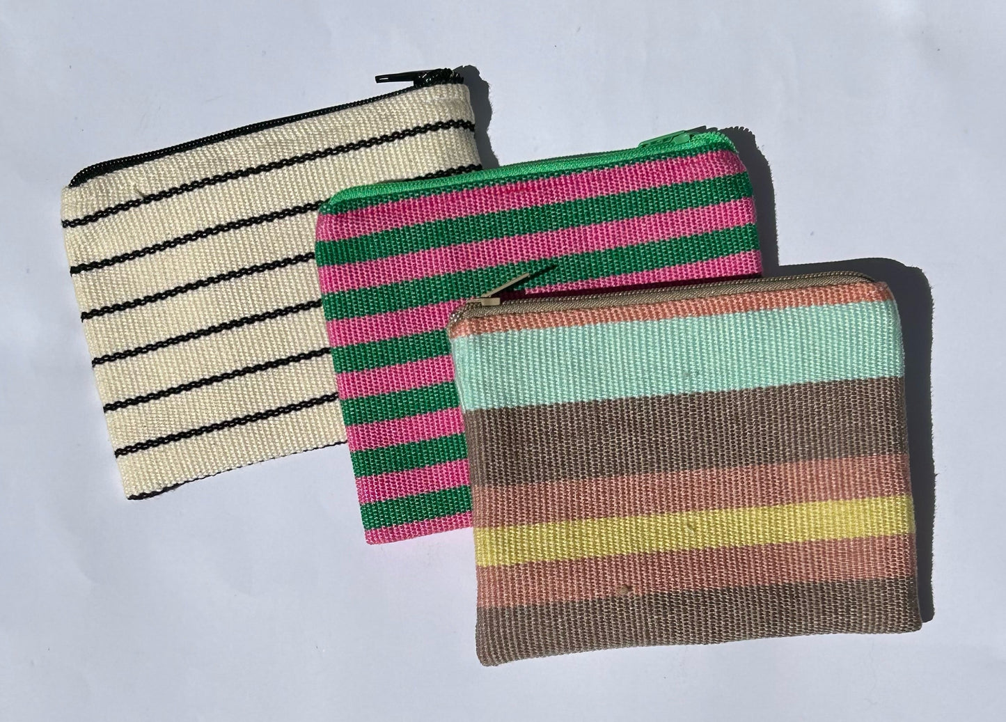 Portamonete intrecciati a mano – Set di 3