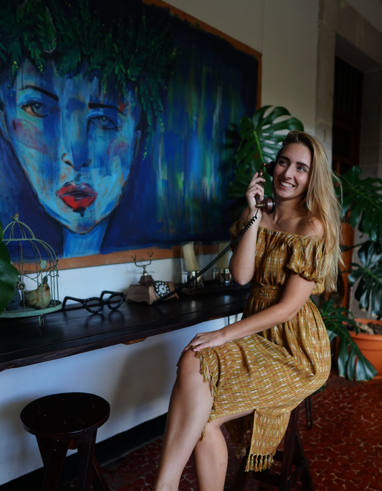 Abito Jaspe a spalle scoperte tessuto a mano – Eleganza boho senza tempo