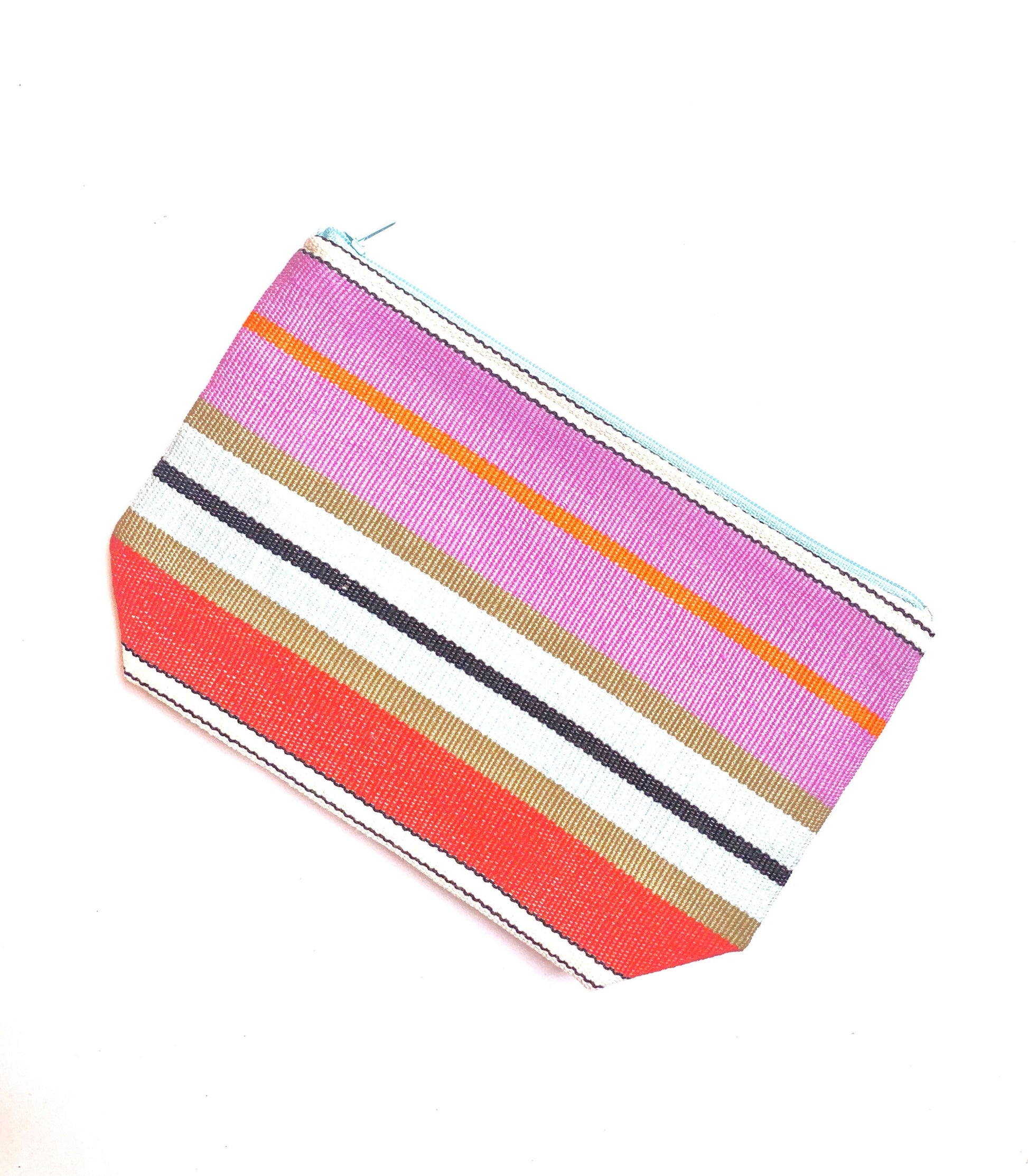 Trama Textiles - Guatemalan Textiles and Crafts - Eco friendly beauty bag - Trendy stripes