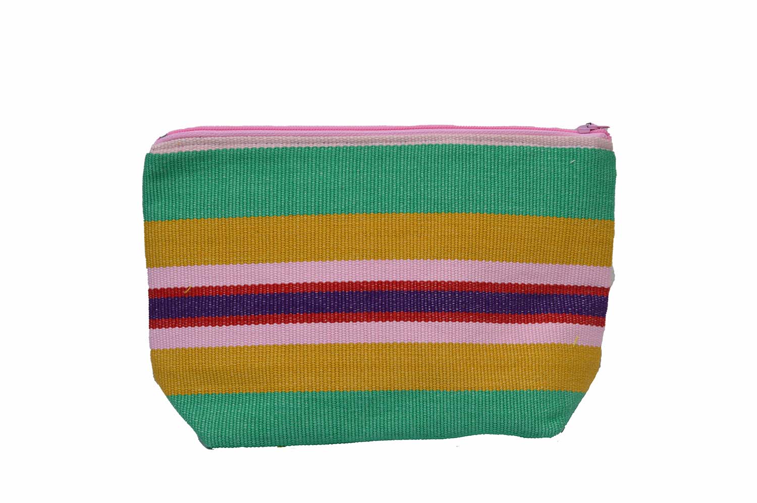 Trama Textiles - Guatemalan Textiles and Crafts - Eco friendly beauty bag - Trendy stripes