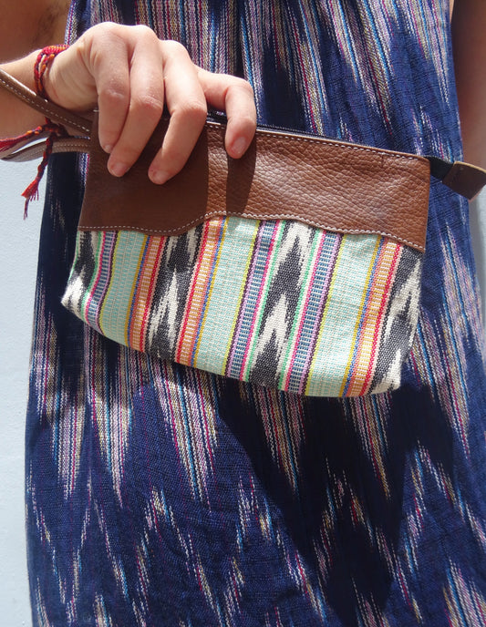 Trama Textiles - Vegetable tanned leather clutch - Dancing Wings