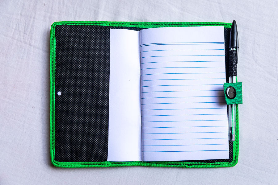 Handwoven Notebook Cover – Traditional Mayan Textile from Sacatepéquez