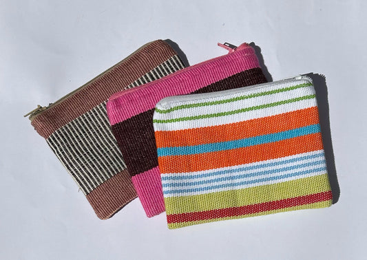 Portamonete intrecciati a mano – Set di 3