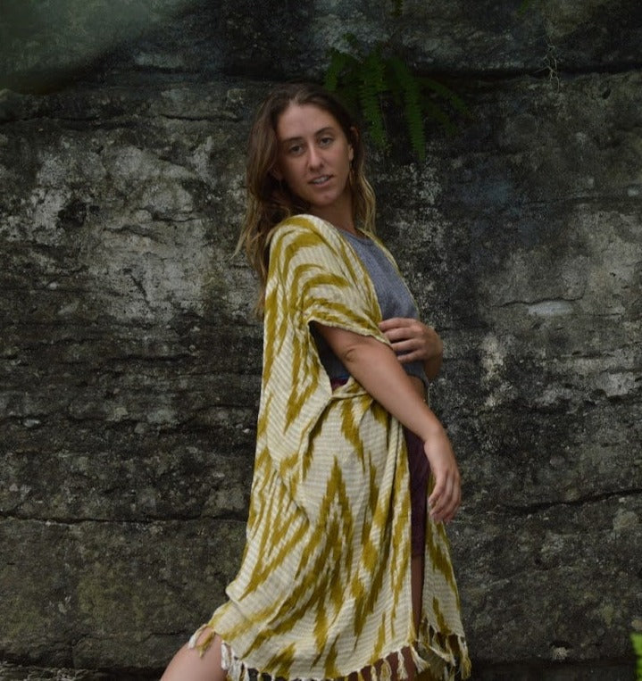 Trama Textiles - Naturally dyed long kimono - Sunrays