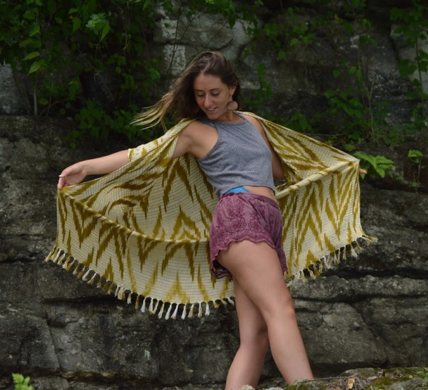 Trama Textiles - Naturally dyed long kimono - Sunrays
