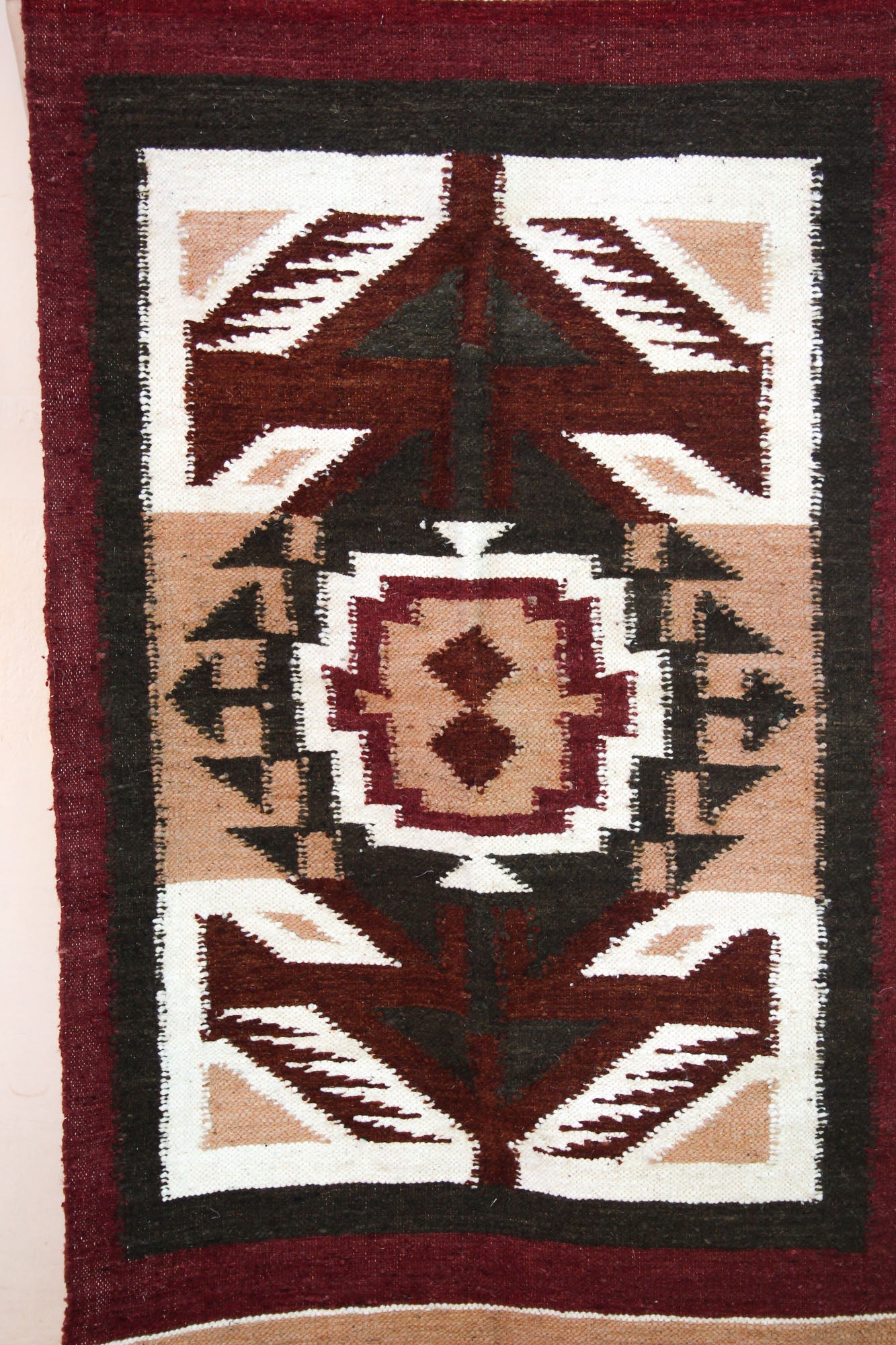 Tappeto di lana tessuto a mano – Design tradizionale Maya di Momostenango