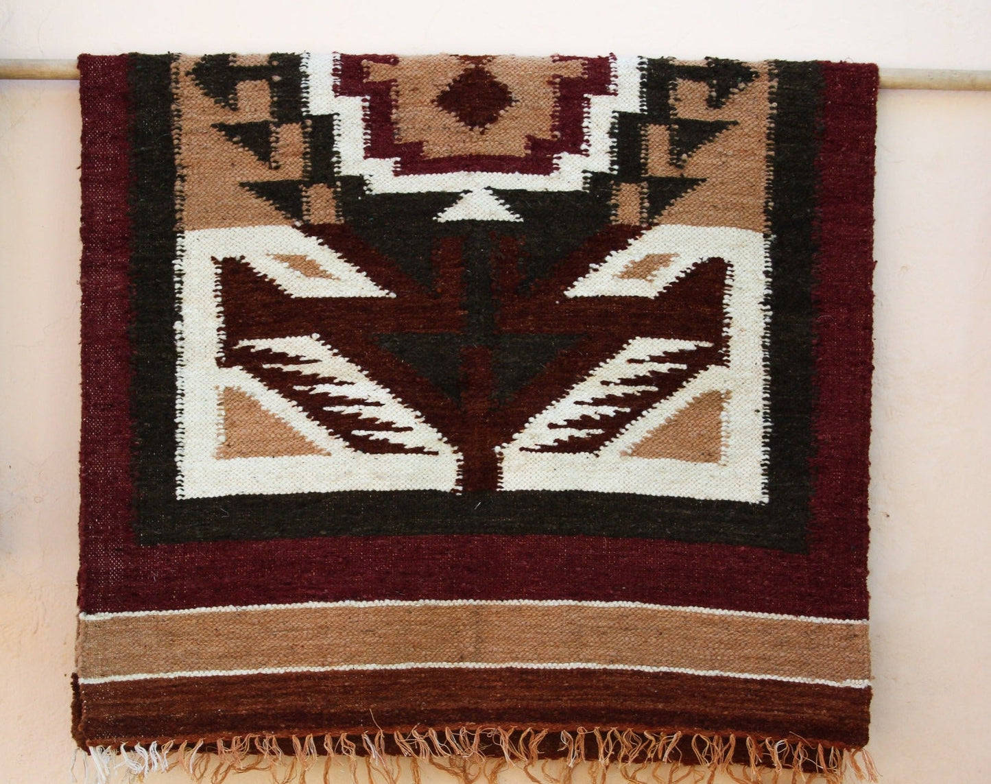 Tappeto di lana tessuto a mano – Design tradizionale Maya di Momostenango