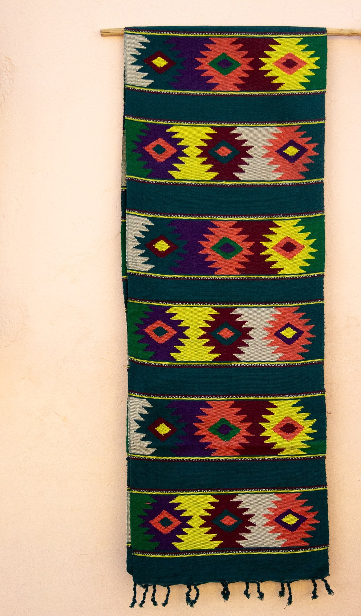 Runner da tavolo Maya Estrellas tessuto a mano – Decorazione artigianale unica