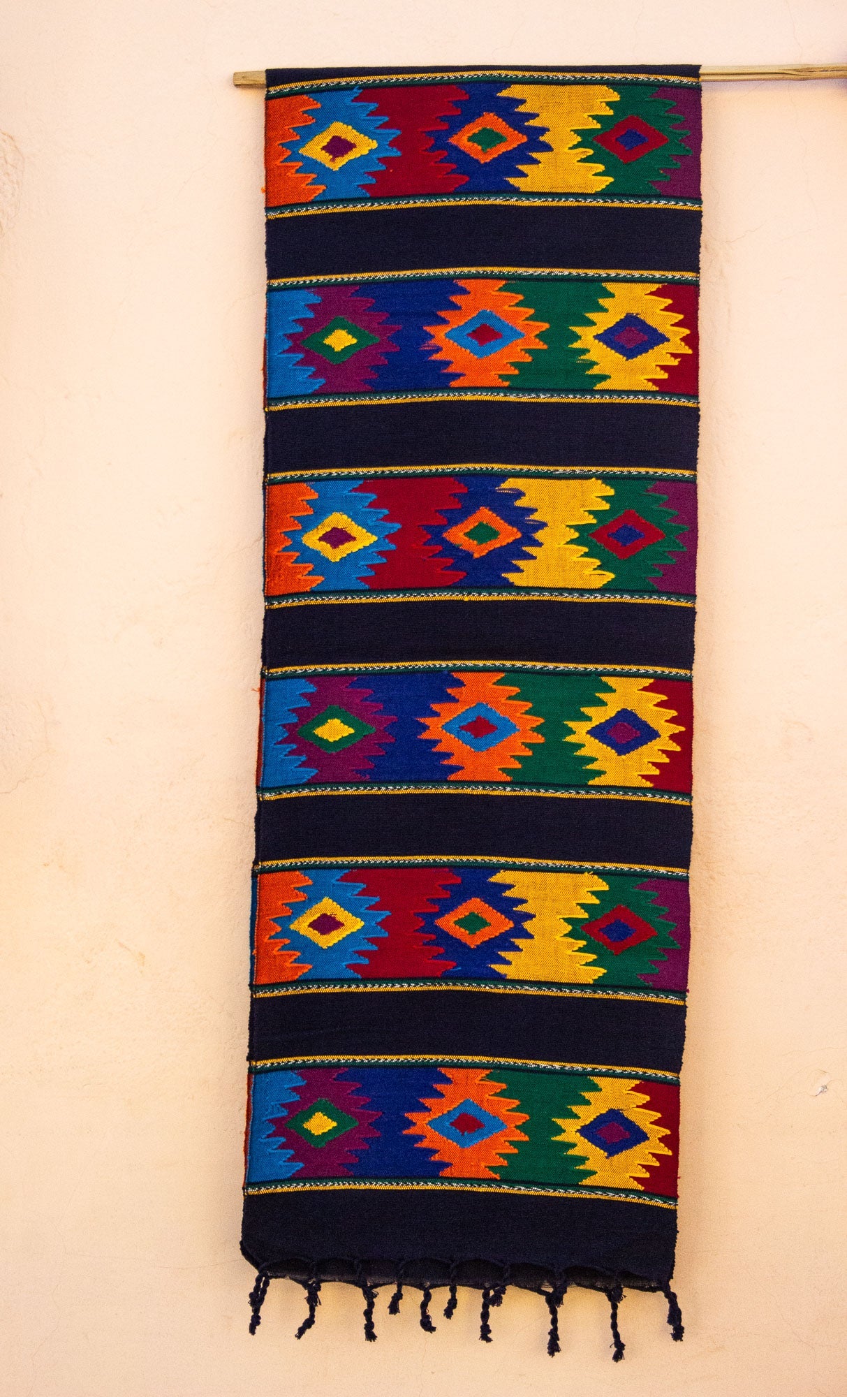 Runner da tavolo Maya Estrellas tessuto a mano – Decorazione artigianale unica