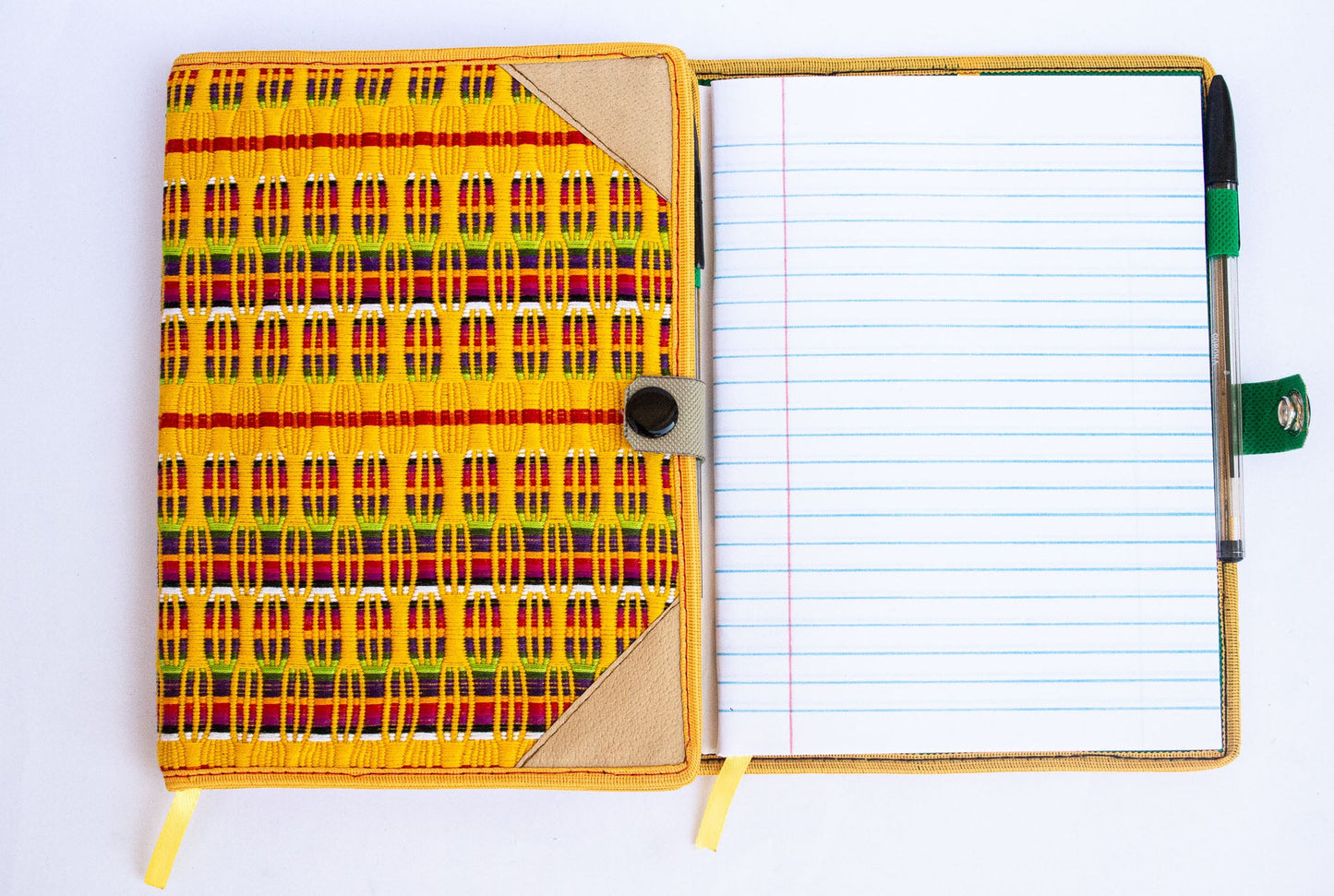 Handwoven Notebook Cover – Traditional Mayan Textile from Sacatepéquez