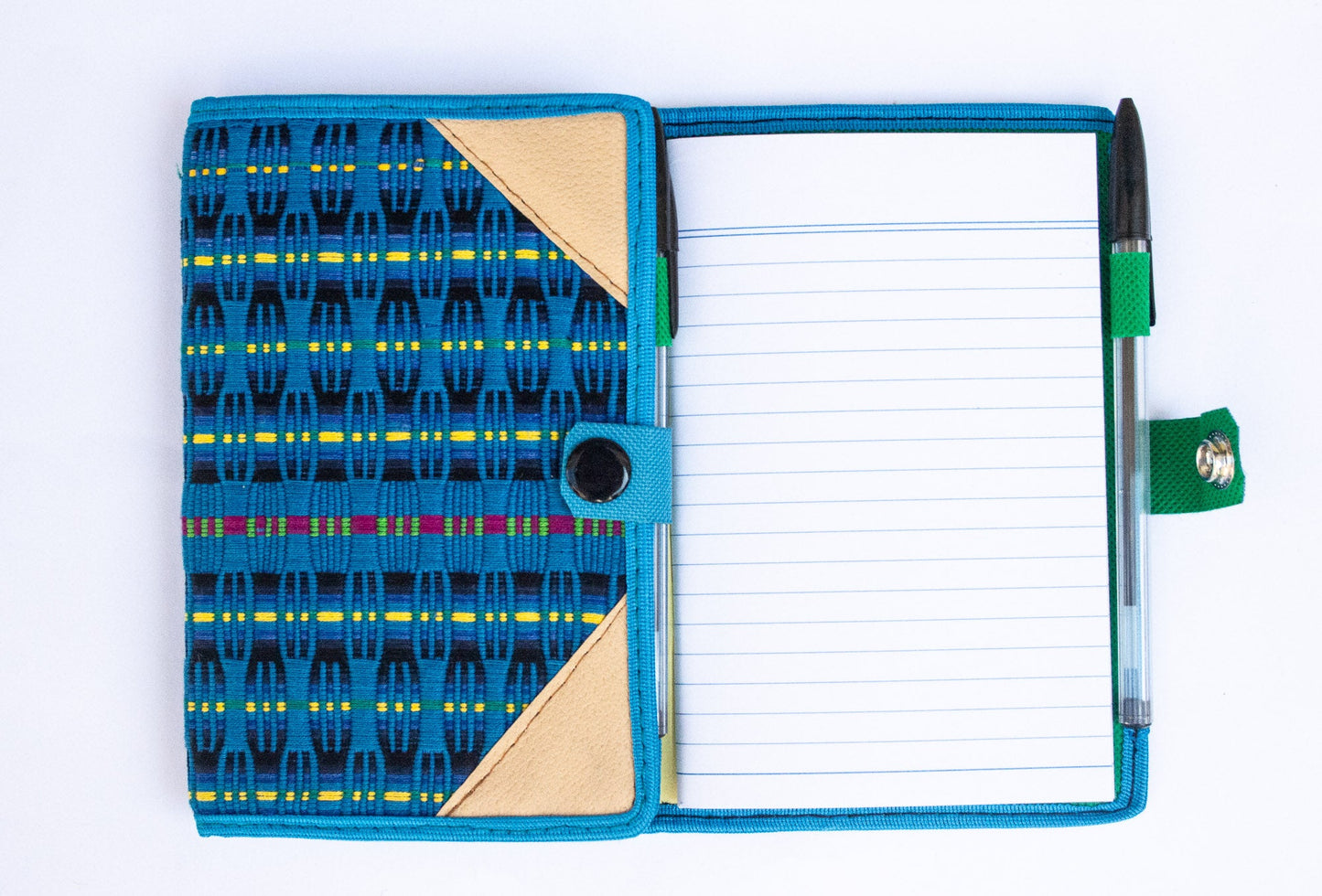 Handwoven Notebook Cover – Traditional Mayan Textile from Sacatepéquez
