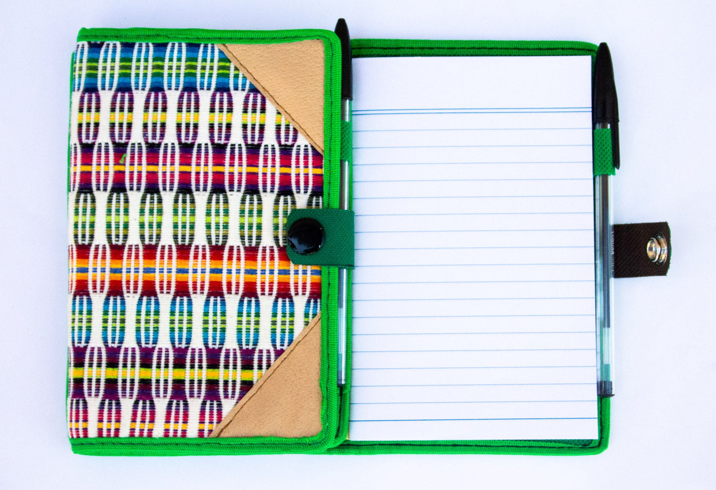 Handwoven Notebook Cover – Traditional Mayan Textile from Sacatepéquez