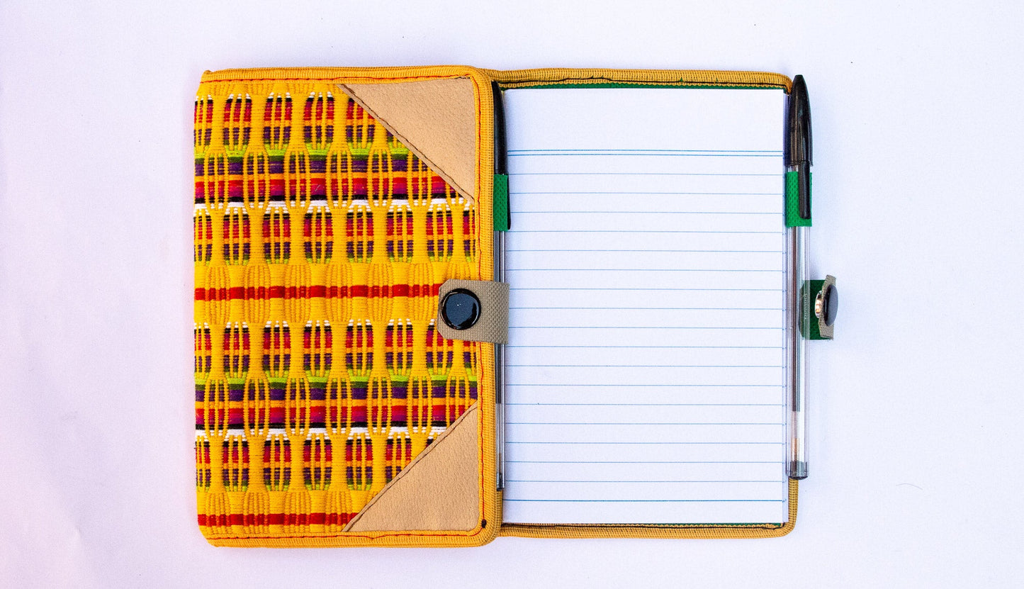 Handwoven Notebook Cover – Traditional Mayan Textile from Sacatepéquez