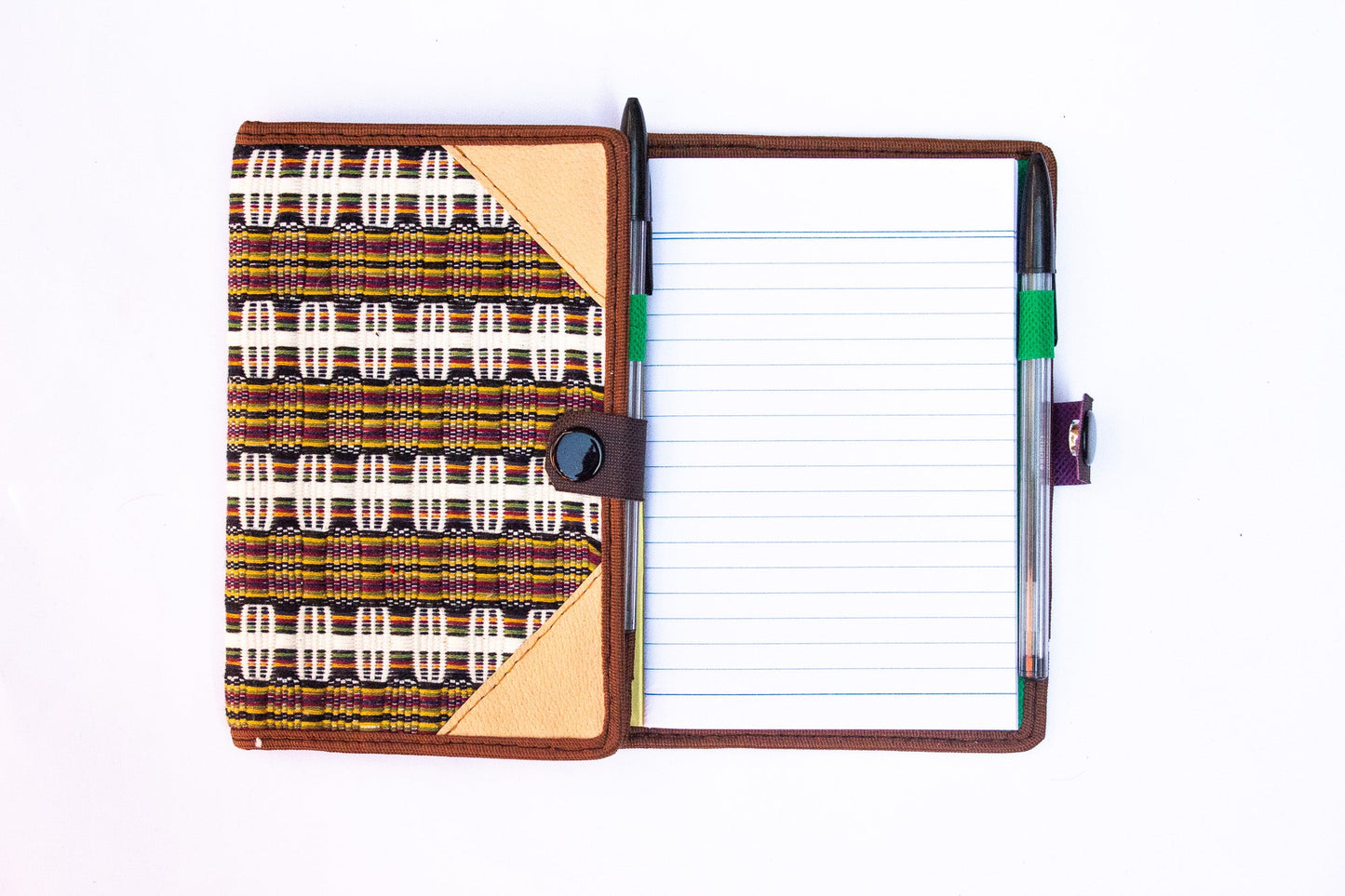 Handwoven Notebook Cover – Traditional Mayan Textile from Sacatepéquez