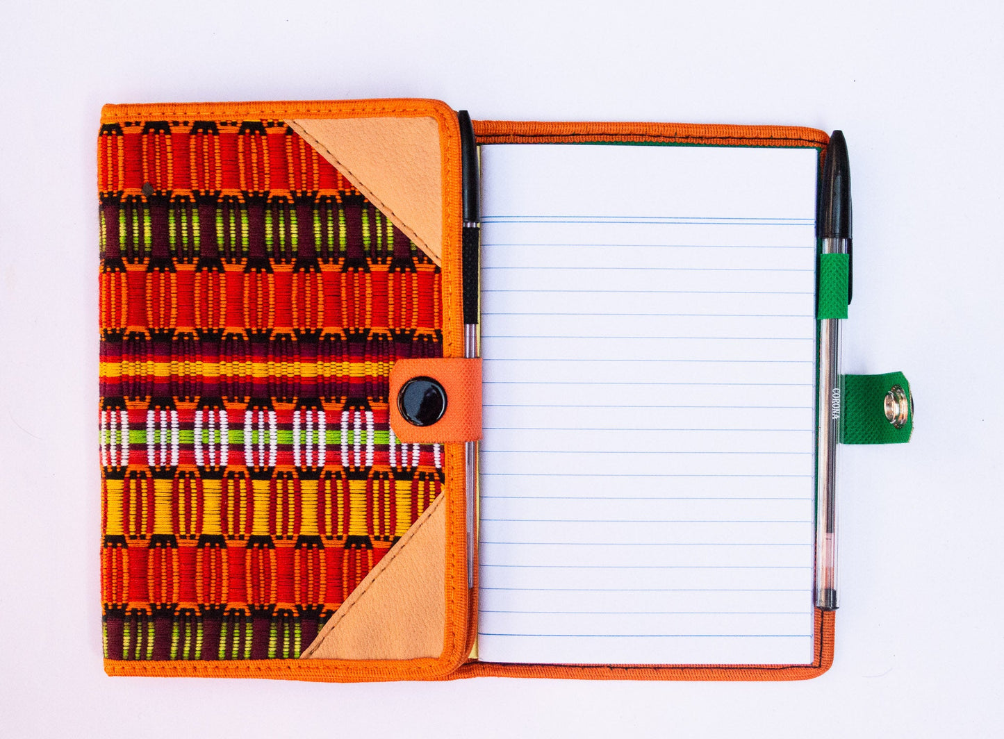 Handwoven Notebook Cover – Traditional Mayan Textile from Sacatepéquez